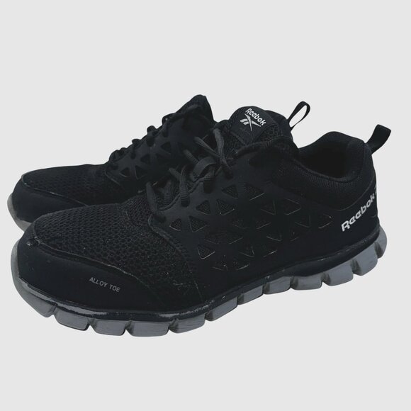 Reebok Men's Black Work Sublite Cushion Alloy Toe Hazard Safety Sneaker Shoes 9M - Picture 3 of 10